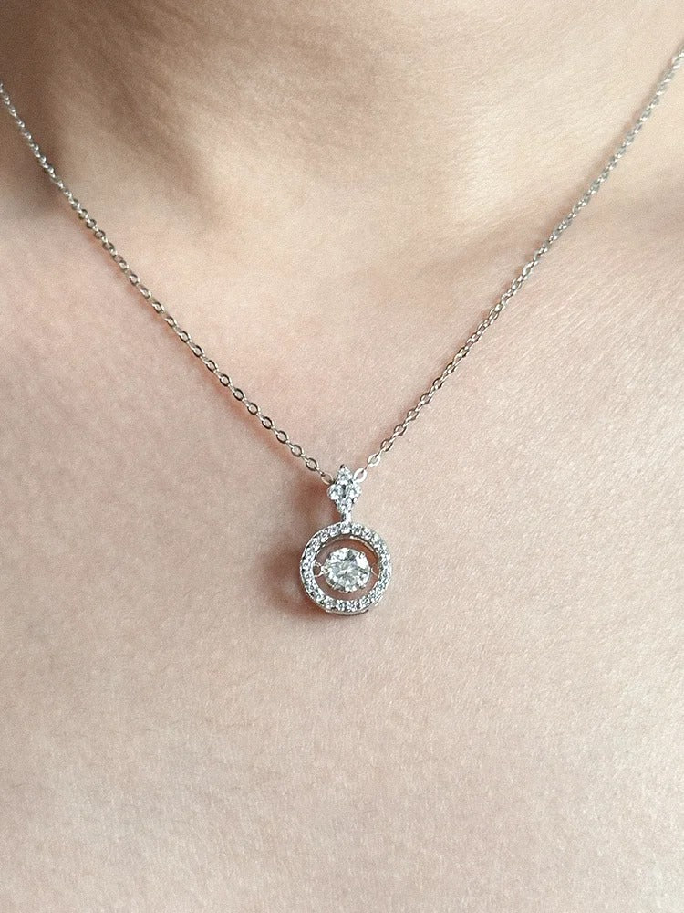 Dây Chuyền Moissanite Đá Nhảy 6.5 Li - Bạc Ý S925 - D400545 - HuyK Viễn Chí Bảo