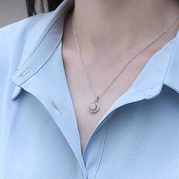 Dây chuyền Moissanite 6.5 li - Bạc Ý S925 - D400544 - HuyK Viễn Chí Bảo