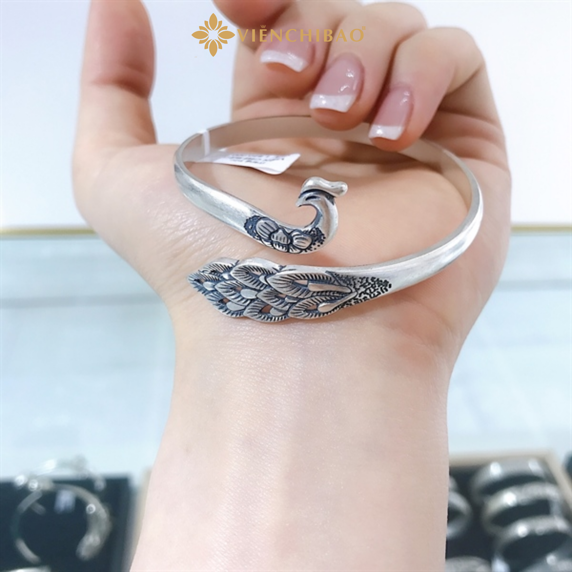 Lắc tay khổng tước - Bạc Thái - L000028 - HuyK Viễn Chí Bảo