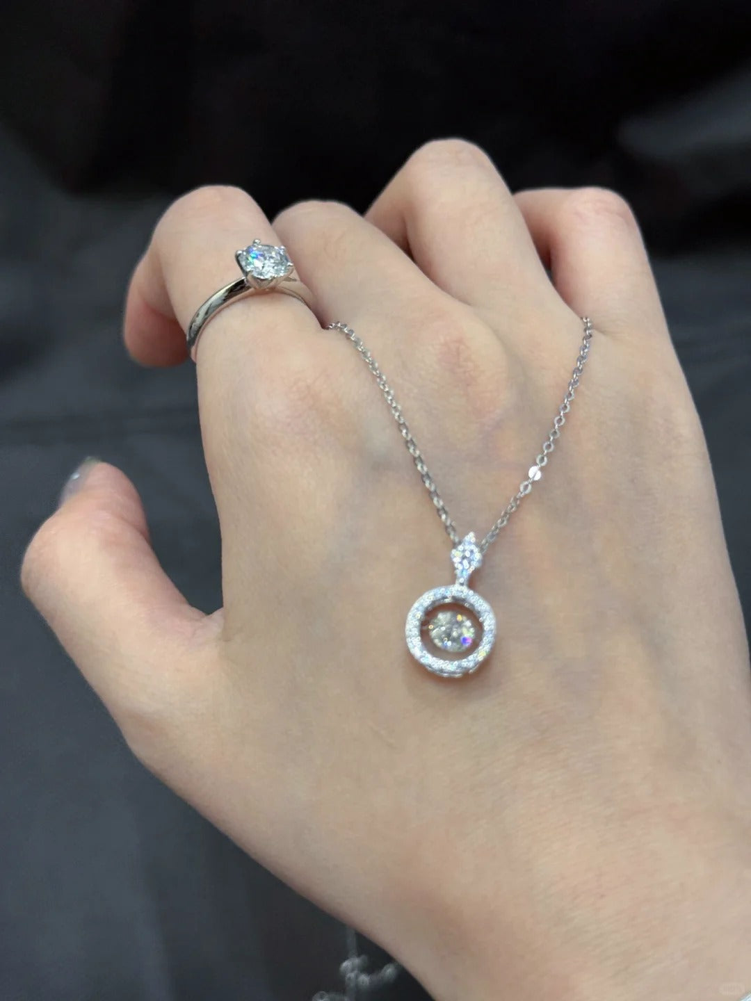 Dây Chuyền Moissanite Đá Nhảy 6.5 Li - Bạc Ý S925 - D400545 - HuyK Viễn Chí Bảo