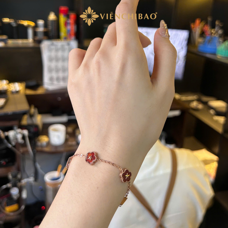Lắc Tay Sao Vàng Quốc Khánh - Bạc S925 Xi Vàng Hồng - L4029251 - HuyK Viễn Chí Bảo