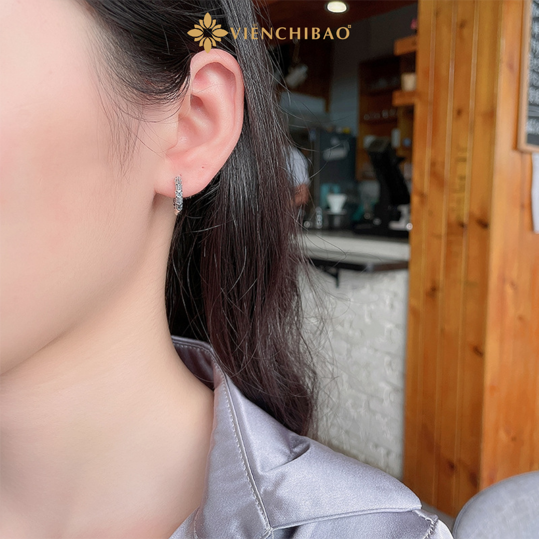 Bông Tai Kim Cang Hộ Mệnh - Bạc Thái S925 - B400199 - HuyK Viễn Chí Bảo