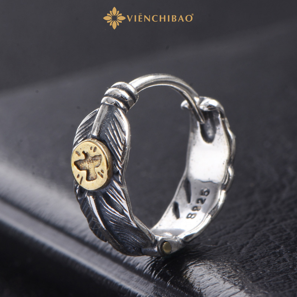 Bông Tai Lông Vũ - Bạc Thái S925 - B400195 - HuyK Viễn Chí Bảo