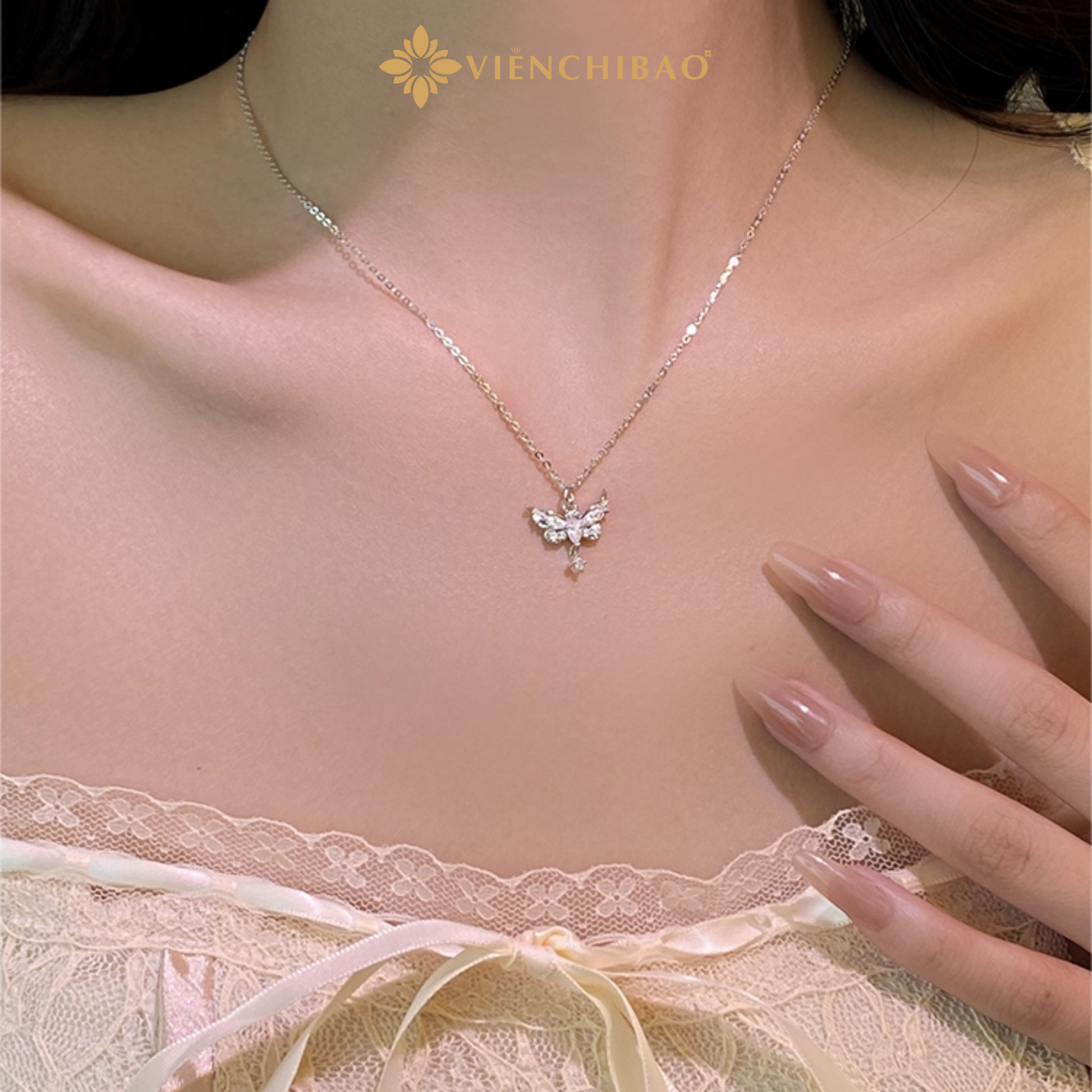 Dây Chuyền Cánh Thiên Thần - Bạc S999 - D401042 - HuyK Viễn Chí Bảo