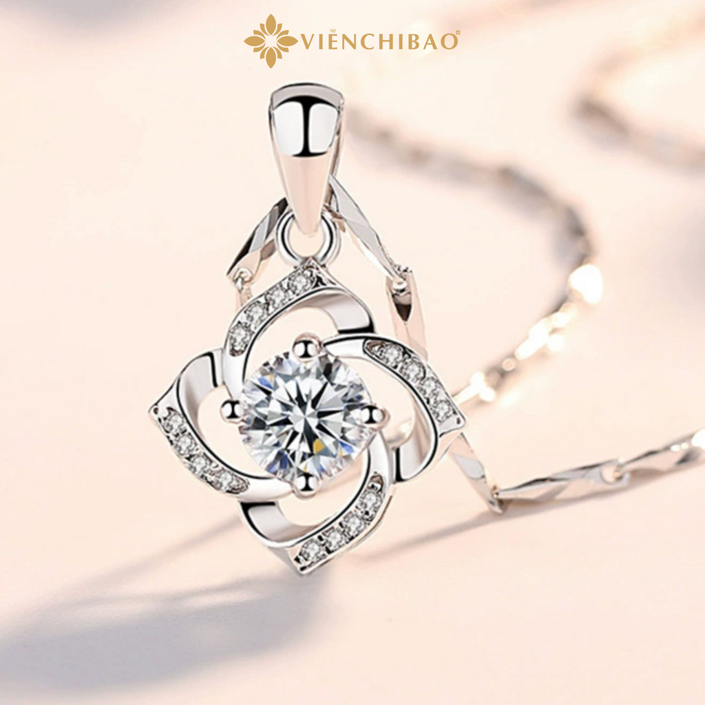 Dây Chuyền Cỏ 4 Lá Xoắn - Bạc S999 - D401045 - HuyK Viễn Chí Bảo