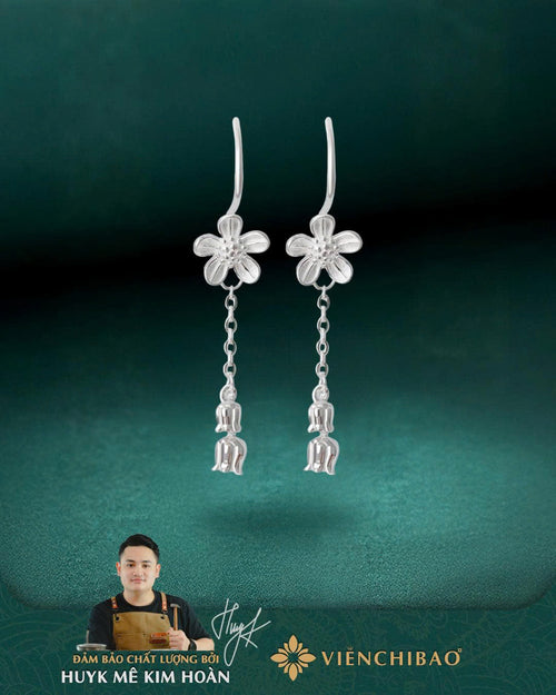 Bông Tai Hoa Linh Lan Móc Câu - Bạc S999 - B400096 - HuyK Viển Chí Bảo