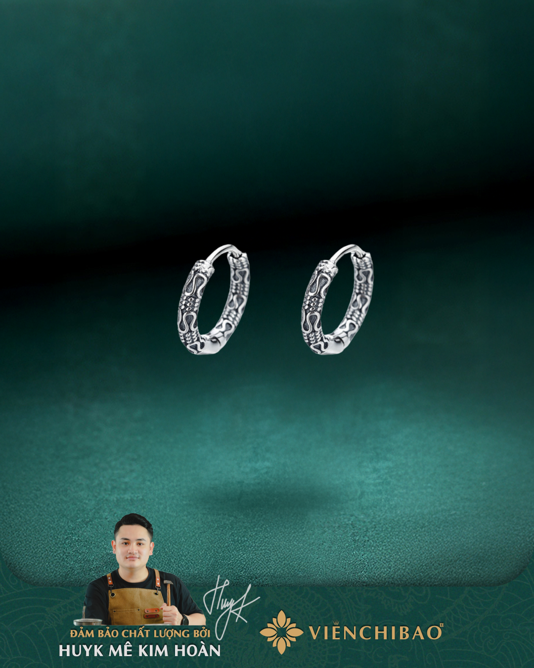 Bông Tai Kim Cang Hộ Mệnh - Bạc Thái S925 - B400199 - HuyK Viễn Chí Bảo